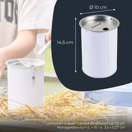 HMF 46000-07 Spendendose Spardose, Sammelbüchse, 14,5 x 10 cm, Lichtgrau