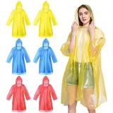 LEOEASIY Regenponcho Einweg 9 Stück Einweg Regenponcho Erwachsene Regenponcho Festival Einweg mit Tunnelzug Kapuze und Elastische Manschette Wasserdicht für Wandern Radfahren Camping und Reisen - M