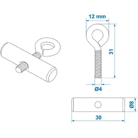 PRO PLUS Endstopper für Kederschiene 8-10 mm 2 Stück Grau