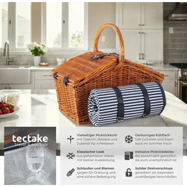 Tectake Picknickkorb Usedom braun 46,00 cm x 43,50 cm x 30 cm