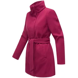 Marikoo Damen, Übergangsmantel (XS-3XL) - Eleganter Mantel mit Taillengürtel und Oversized Hood Kapuze