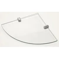 Eckregal aus gehärtetem Glas für Bad, Schlafzimmer, Büro, mit verchromten Regelstützen, Länge: 180 mm, Glasdicke: 6 mm