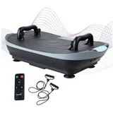 Skandika Vibrationsplatte für Zuhause V2, Multi-Gym Sportgerät mit LCD-Bildschirm, Trainingsbänder, Oszillierende Vibration, Curved Design, leiser Motor
