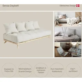 Karup Daybett KARUP DESIGN "Senza, Sofa, mit Futonmatratze, minimalistisch, massives Kiefernholz", blau (petrol blau, klarlackiert), B:200cm H:85cm L:90cm, Daybetten, Handgefertigt, skandinavisches Design, vielseitig, schlichter Stil