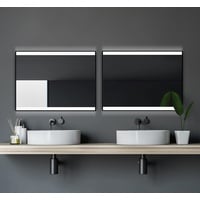 Talos Black Shine Badspiegel mit Beleuchtung matt schwarz 80 x 60 cm