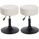 MCW Hocker MCW-C22 Stoff Ø 37 cm Creme-Weiß