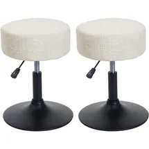MCW Hocker MCW-C22 Stoff Ø 37 cm Creme-Weiß