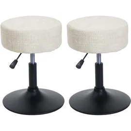 MCW Hocker MCW-C22 Stoff Ø 37 cm Creme-Weiß