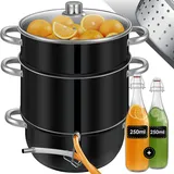 Kesser KESSER® Dampfentsafter Edelstahl Entsafter Saftpresse Inkl. 2x Bügelflasche Obst und Gemüse für alle Herdarten geeignet auch Induktion Ø 26cm spülmaschinengeeignet Induktionsdampfentsafter