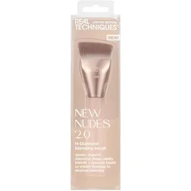 Real Techniques New Nudes H-Diamond Blending Brush, Foundation, Contour & Blush Makeup Brush for Seamless Liquid or Cream Coverage, Diamond-Shaped Head, Cruelty-Free, 1 Count