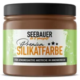 SEEBAUER diy Silikatfarbe Dunkelbraun 300ml für Innen (No. 606 Hazel Eyes) Atmungsaktive Mineralfarbe für Allergiker - Abwaschbare Wandfarbe - Brauntöne hohe Deckkraft