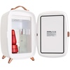 Mini Kühlschrank 6L Tragbarer Gespiegelter Mini Gefrierschrank, Kühlschrank Klein mit LED-Beleuchtung, 9V DC Minikühlschrank, Kleiner Kühlschrank Weiß, Mini kühlschrank für Büro, Schlafzimmer