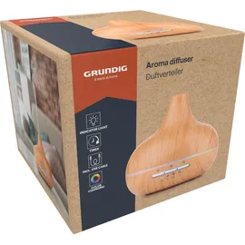 Grundig Aroma Diffuser Luftbefeuchter 300ml Elektrischer Duftöl Diffuser Mit LED-Licht und Timer - Diffusor Für Ätherische Öle - Ohne Kabel - Braun