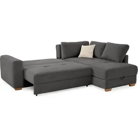 luma-home Eckcouch Cord 2-Sitzer Dunkelgrau