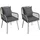 Proregal Gartenstuhl Aluminium Dunkelgrau 2er Set