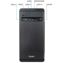 TooQ TQC-4702U3C-B – Micro-ATX/Mini-ITX Minitower-Gehäuse, 1xUSB 3.0, 2xUSB 2.0, HD Audio, Schwarz