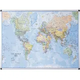 Bi-Office Whiteboard Weltkarte 120 x 90 cm Silber