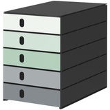 styro Schubladenbox styroval pro Emotions Frühling, grün, grau 14-8000.FR, DIN C4 mit 5 Schubladen