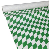 JUNOPAX Papiertischdecke Raute grün-weiß 50m x 0,75m, nass- und wischfest