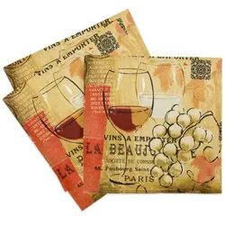 Sovie HORECA Serviette Romeo in braun aus Linclass® Airlaid 40 x 40 cm, 50 Stück - Wein Glas Trauben