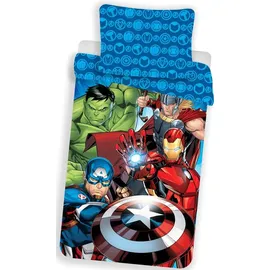 AC-Deco Avengers Glow in the dark Schwarz/Rot/Blau/Grün 140 x 200 cm + 70 x 90 cm