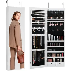 VEVOR Schmuckschrank Spiegelschrank Spiegel Schmuckaufbewahrung 1,2m Wandmontage