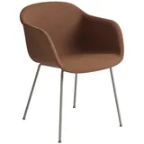 Muuto Fiber Armchair, tube base, remix 452 / grau