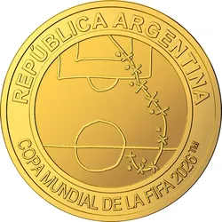 Die offizielle Goldmünze aus Argentinien zur FIFA WM 2026TM