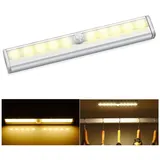 QUBEBU LED Unterbauleuchte LED Schrankbeleuchtung Bewegungsmelder Lampe, PIR Sensor Küchenlampe, LED fest integriert, Warmweiß, Kaltweiß, Schranklicht Schrankleuchten, für Kleiderschrank, Unterschrank, Treppe, Kofferraum, RV 1er