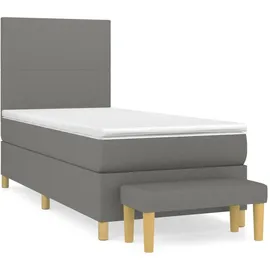 vidaXL Boxspringbett 100 x 200 cm Dunkelgrau