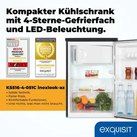 Exquisit KS516-4-051C Kühlschrank (107 l, 845 mm hoch, Schwarz)