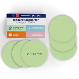 Magnetoplan Kommunikationskarte rund, Ø 100 mm, 500 Stück, grün, D 100 mm, 500 BL