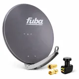 PremiumX Premium X Satelliten-Komplettanlage Fuba DAA 780 A Satellitenschüssel Alu Anthrazit Quad LNB 8x F-Stecker für 4 Teilnehmer