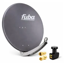 PremiumX Premium X Satelliten-Komplettanlage Fuba DAA 780 A Satellitenschüssel Alu Anthrazit Quad LNB 8x F-Stecker für 4 Teilnehmer