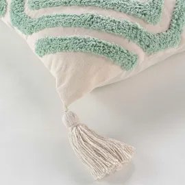 bricoline Douceur d ́intérieur Zierkissen, Grün, Naturmaterialien, 40x40 cm,