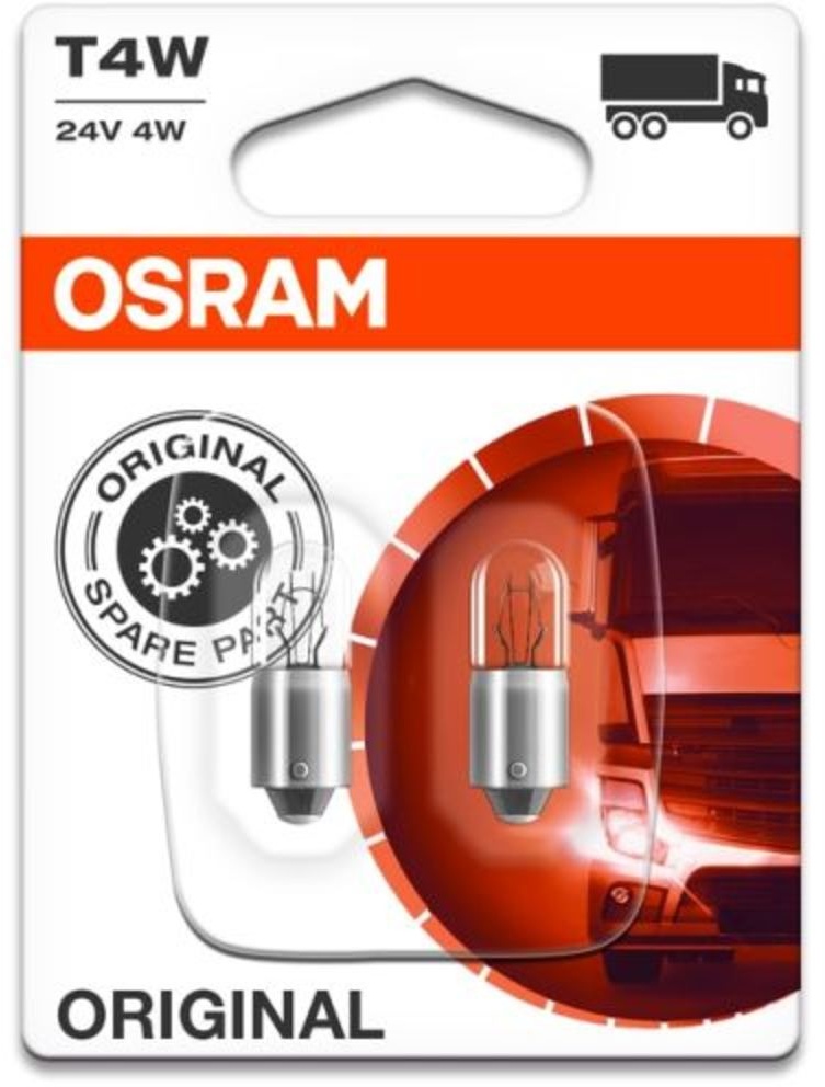 Ampoule secondaire OSRAM T4W Standard 24V/4W, 2 pièce