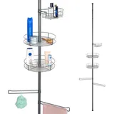 bremermann Teleskopregal Teleskop-Badregal, 3 Körbe, 2 Stangen, bis max. ca. 290 cm, grau grau