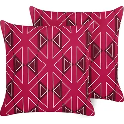 Kissen 2er Set MEZZANO 45 x 45 cm Geometrisches Muster Rosa