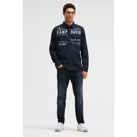 Camp David Langarmhemd Blau XL