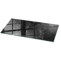 Tulup Tischplatte Schwarz, Glas 125x50x0.4 cm Esszimmer, Tische, Esstische,