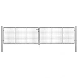 vidaXL Gartentor Verzinkter Stahl Silbern : Größe - 415 x 125 cm