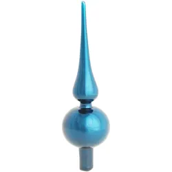 Krebs Glas Lauscha Blau glanz 23cm Glasbaumspitze uni (1)