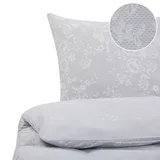 Beliani Morningside Floral Grau/Weiß 200 x 220 cm + 2 x 40 x 80 cm