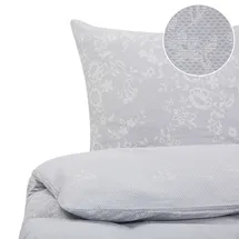 Beliani Morningside Floral Grau/Weiß 200 x 220 cm + 2 x 40 x 80 cm