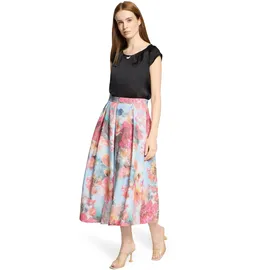 Vera Mont Faltenrock Damen Floral Blau 42