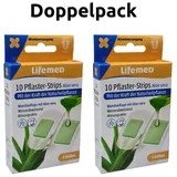Lifemed 10 Pflaster-Strips weiß "Aloe vera" 2 Größen 12 St