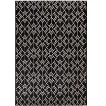Steffensmeier Outdoorteppich, Schwarz, Textil, Rauten, Rechteckig, 80x150 cm wasserabweisend, Teppiche & Böden, Teppiche, Outdoorteppiche