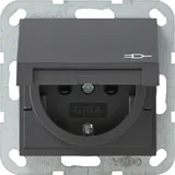 Gira Steckdoseneinsatz 16 A 250 V~ mit Klappdeckel und Shutter Anthrazit 1 St.