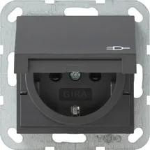 Gira Steckdoseneinsatz 16 A 250 V~ mit Klappdeckel und Shutter Anthrazit 1 St.