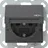 Gira Steckdoseneinsatz 16 A 250 V~ mit Klappdeckel und Shutter Anthrazit 1 St.